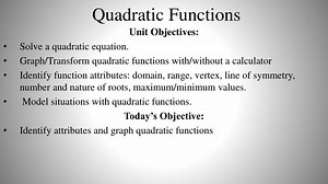 Quadratic Functions - SlideServe