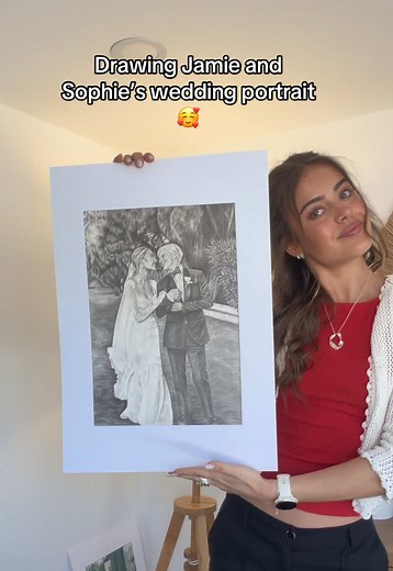 Jamie & Sophie Wedding Portrait by Live Painter