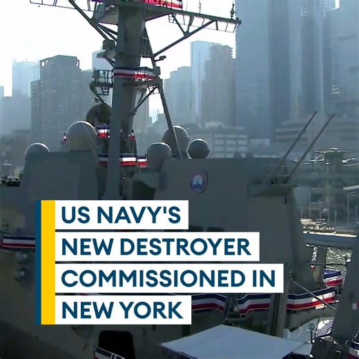 3K views · 32 reactions | The USS John Basilone was commissioned into the US Navy fleet at this poignant ceremony against the backdrop of New York’s skyline   The ship is the US Navy’s newest Arleigh Burke-class destroyer  Watch here  | Forces News | Facebook
