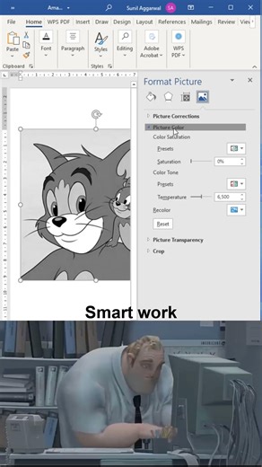 How to instantly remove color from images in MS Office 😱 #msoffice #office #tricks