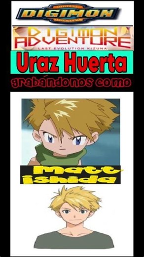 URAZ HUERTA grabándonos como Matt Ishida de Digimon:DM y Digiomon: La ultima evolución #digimon