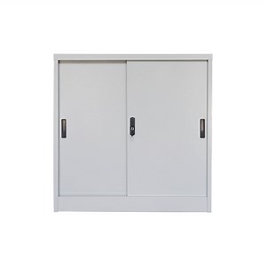 [Hot Item] Steel Office Furniture Adjustable Shelves Inside Metal File Storage Sliding Door Cabinet