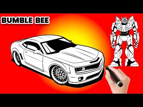 How to Draw Bumblebee and His Car | Easy Transformers Drawing and Coloring for Kids