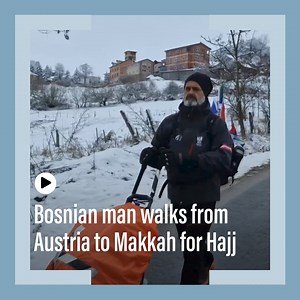 2.2K views · 19K reactions | Bosnian man walks from Austria to Makkah for Hajj despite freezing cold. news.ae/3ja4YNr | The National | Facebook
