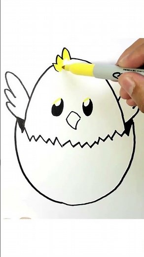 Aprende a Dibujar y Colorear Un Pajarito Bebe | DIBUJOS para niños | Pocoyó #Shorts