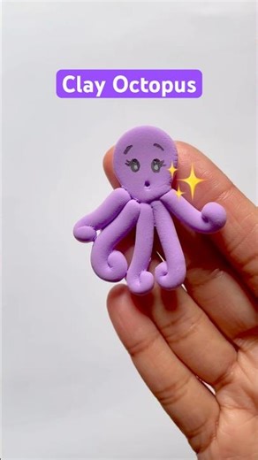 DIY Clay Octopus 🐙 #diy #airdryclay #clayart #claytutorial #claycrafts #shorts #octopus
