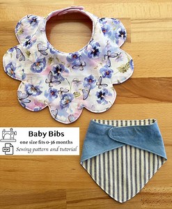 PDF Pattern for Scalloped Baby Bib and Bandana Bib, Step by Step Sewing Tutorial for Adjustable Snap or Velcro Bib One Size Fits 0-36 Months - Etsy