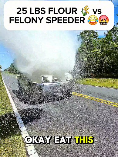 25Lbs Flour Thrown at Felony Speeder in School Zone