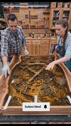 Ultimate Steampunk Clock Resin Table Build! ⚙️✨