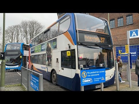 Stagecoach South E400 Dennis Trident 2 19355 (MX08 UDG) to Waterlooville Precinct on Route 37