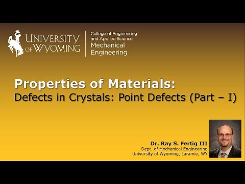 3.1a: Crystal Defects (Point Defects - Part I)