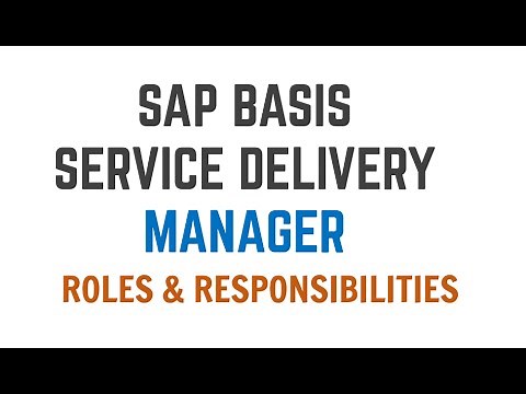 SAP BASIS SERVICE DELIVERY MANAGER: ROLES & RESPONSIBILITIES
