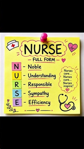 NURSE Full Form | Easy Sticky Notes 🩺 | Nursing Notes by Pinki
