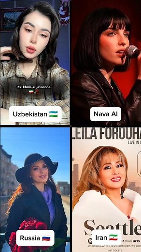 Az khoone Javanani Vatan 1. Robiya 🇺🇿2. Nava 3. Alisa Supranova 🇷🇺4. Leila Forouhar 🇮🇷