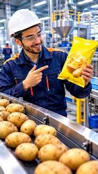 How Potato Chips Are Made in a Giant Factory! 🥔🔥 | #howitsmade #PotatoChips #FactoryProcess #shorts