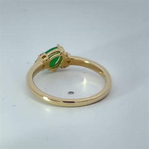 Diamant Ring Gold 375 9K Labor Diamanten nat Smaragd nat Peridot
