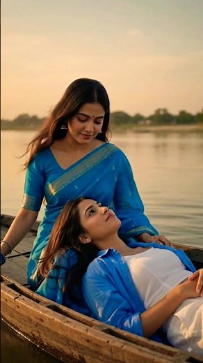 Peaceful Boat Moments 🌊💙 | Beautiful #lesbian love 🌈AI Short