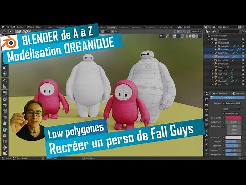 Recréer un personnage de Fall Guys - Modélisation organique - Blender 2.9 - low poly