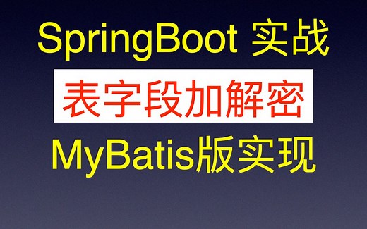 SpringBoot MyBatis实现数据库表字段加解密