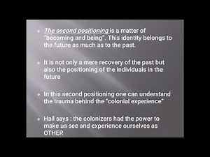 Cultural Identity and diaspora Stuart Hall