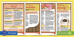 The History of Food Comprehension Activities