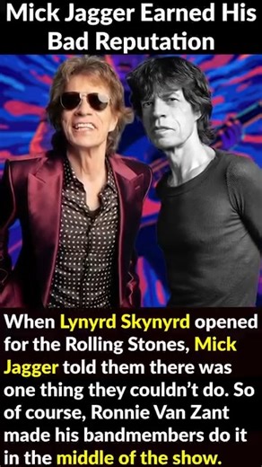 When Lynyrd Skynyrd opened for the Rolling Stones, Mick Jagger told them there was ONE thing they couldn’t do. So of course, Ronnie Van Zant made his bandmembers do it in the middle of the show. | Factinate