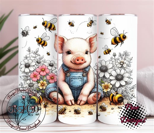 Baby Pig Tumbler Wrap, Summer Pig Tumbler, Country Pig Tumbler Wrap, Farm Pig Tumbler, Piglet Tumbler Sublimation Design Digital - Etsy