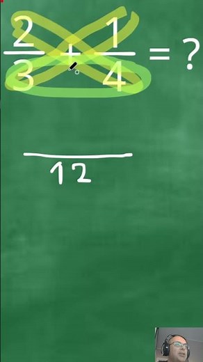 2/3 + 1/4 Adding fractions with unlike denominators. #adding #fractions #rationalnumbers