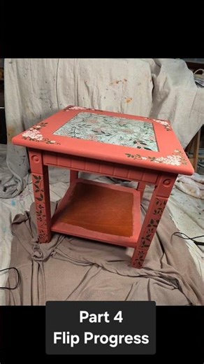 Pt.4 rescued upcycled table with stenciling.#diyseries#diy#stencilart#upcyclefurniture#decoupage