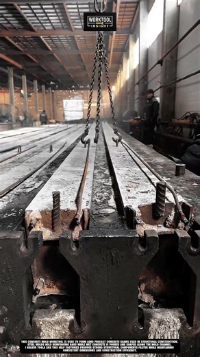 Precast Beam Casting Using Concrete Mold Tool on Construction Site #worktool