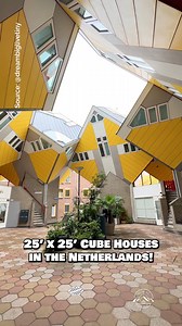 Would you live in one of the infamous 750-sqft cube houses, the Kubuswoningen, in Rotterdam? These 39 cube houses were designed by Piet Blom in 1977 & have inspired much of Rotterdam's architecture to this day. Inside, the cube houses feature a living room & a full kitchen on the first floor; a bedroom, a bathroom, & an office on the second floor; & a bonus living space/bedroom on the third floor with tons of natural light pouring through the windows! The elevated cubes are supported on hexagona