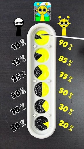 Yellow (Simon) & Black mixing two of my favorite Sprunki #satisfying #colormixing