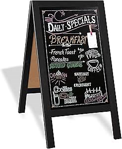 Amazon.com : 15 inch Mini Tabletop Wooden A-Frame Double-Sided Slate Chalkboard Sign Easel for Business (Gray) : Office Products