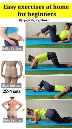 Easy exercise at home for beginners ✅ #weightlossexercise #fatloss #yogeshwari #yoga #bellyfatloss