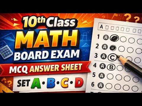 10th Class Math Board Exam MCQ Answer Sheet | Set A B C D Solution | BSE Odisha 2026