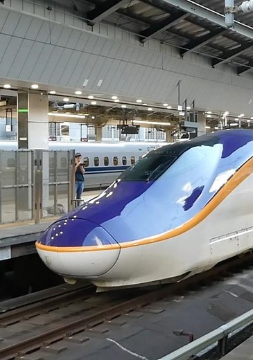 New E8 Shinkansen with E5 departs Tokyo #trains #japanrailway