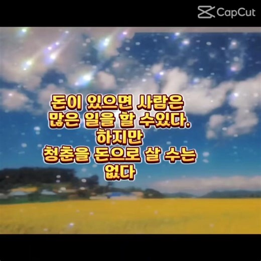 #돈이 있으면 사람은 많은 일을 할 수 있다#청춘은 돈으로 살 수 없다 #초림 글 사랑