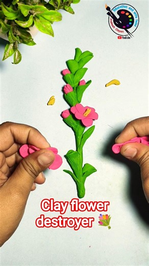 💐Flower Clay Art l how to make Flower by clay l Clay Flower Making #viral #shorts #flowers #trending