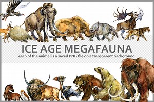 Ice Age Megafauna PNG, an Object Graphic by FineArt