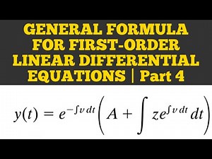 general formula for first order linear differential equations | part 4 | complementary function