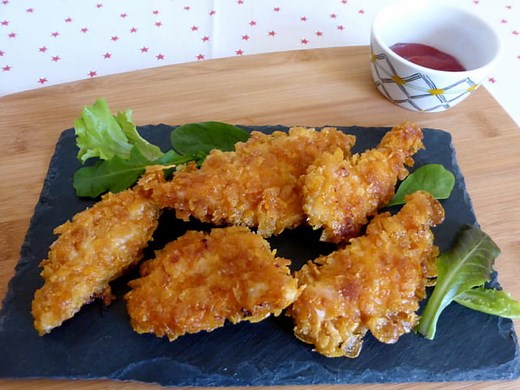 Poulet pané croustillant aux corn-flakes au four