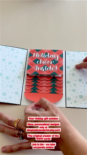 Handmade WOW Holiday Cards that make gift giving unforgettable. Personalized, premium quality, and created by the original creators of the WOW Card. Perfect for Christmas, Hannukah, teachers, coworkers, clients, and corporate gifting. We take orders, fast turnaround, and bulk orders welcome. Visit our shop for the full holiday collection. We also have wow cards for other occasions. #christmasgifts #holidaygifts #giftideas #christmas2025 #holidayseason #personalizedgifts #handmadegifts #smallbusi