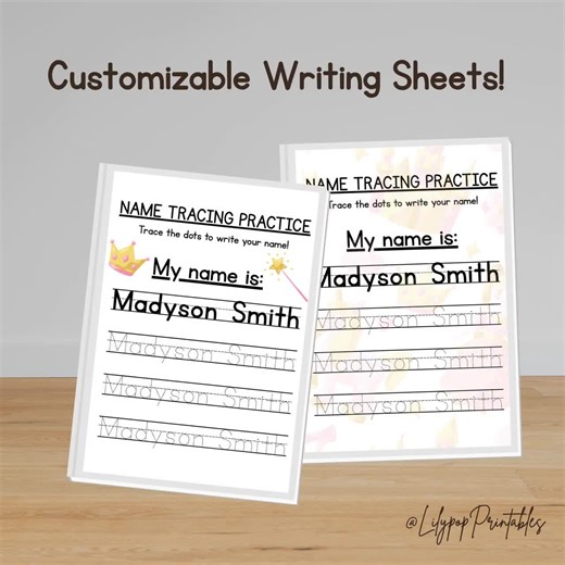 Personalized Name Tracing Worksheet: Custom Learning Printable (PDF) - Etsy