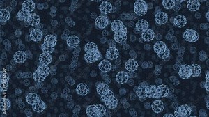 Buckyball Background graphene LOOP TILE Swirl. This nano technology bucky ball 3d animation is loopable and tileable.