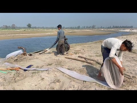 Farming Water irrigation System/Diesel Engine Water Pump Machine Setup l Kisan Ka Indian Water Pump