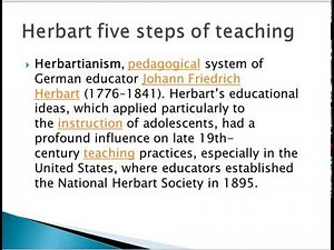 Herbert five steps of teaching