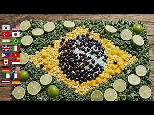 Making National Flags with Fresh Food - Satisfying AI ASMR