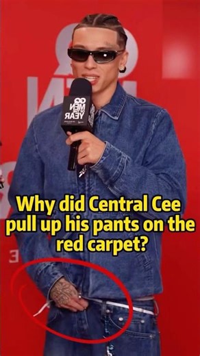 Why did Central Cee pull up his pants on the red carpet#celebrity