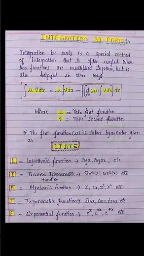 Integration by parts l Basic mathematics l Basic Calculus