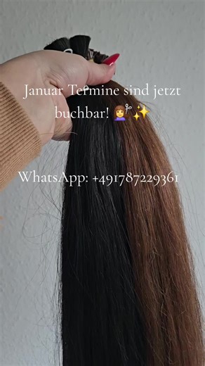 Januar Termine sind jetzt buchbar! 💇‍♀️✨ Sichere dir deinen Platz für den neuen Monat 📅 📩 Terminbuchung per DM / WhatsApp Die Plätze sind begrenzt schnell sein lohnt sich! 💕 #extensions #haare #echthaar #premiumhaar #haarliebe